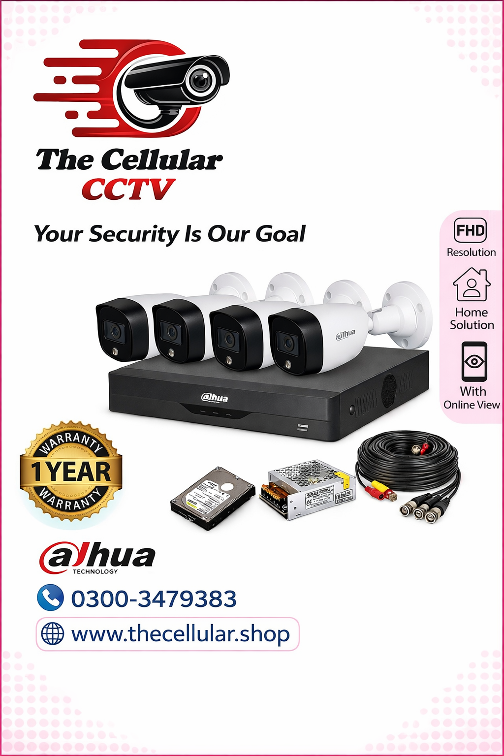 4 Camera CCTV Package – Full HD
